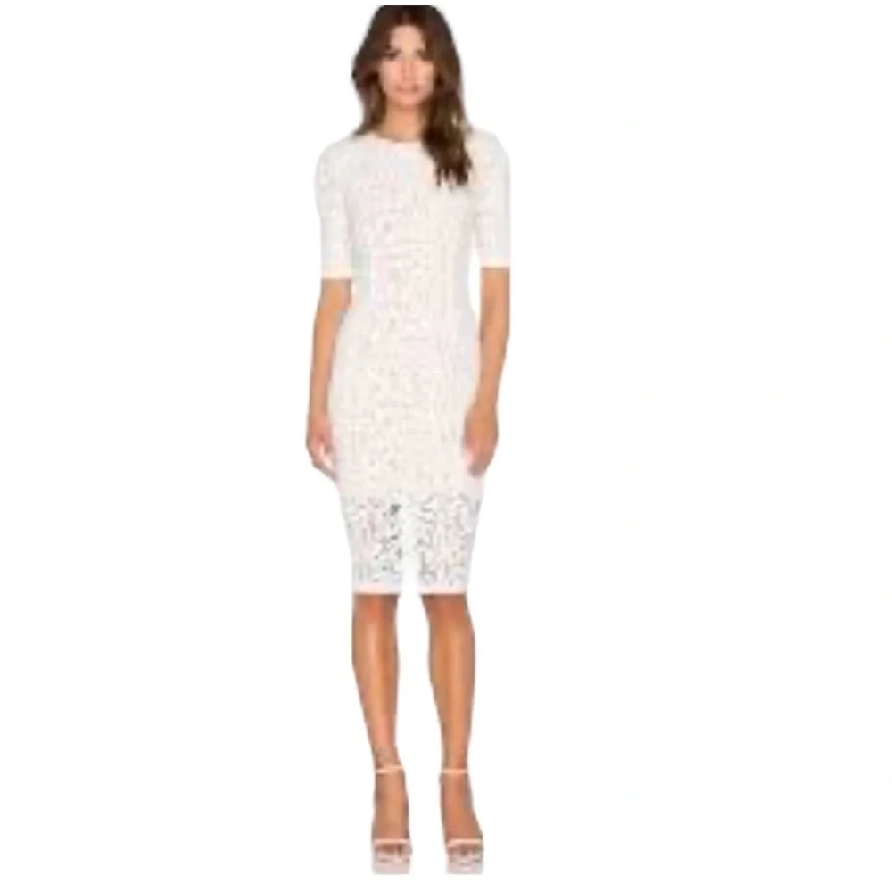 Misha Collection Rosie Lace Midi Dress XS Off white fairy whimsical feminine